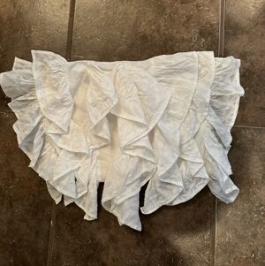 Anthropologie White Ruffle Off-Shoulder Top